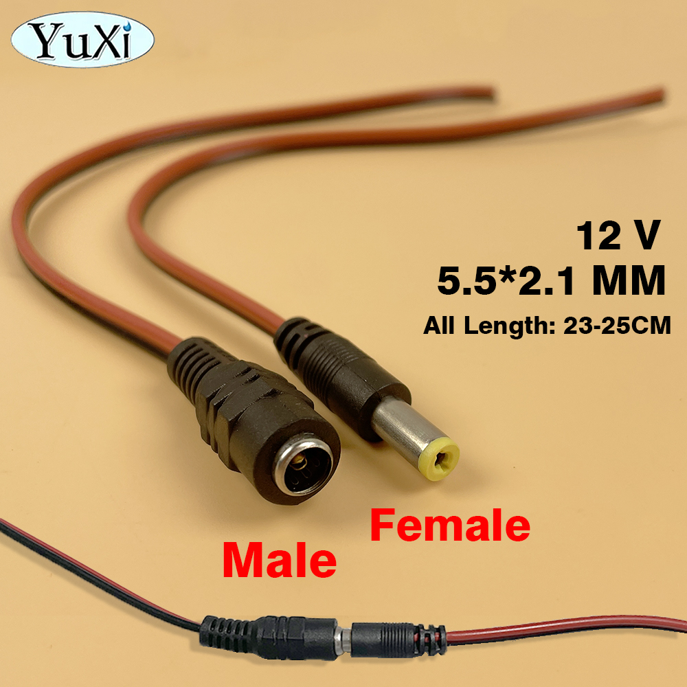 Conector macho y hembra para cámara CCTV, extensión de Cable de CC, 5 piezas, 2,1x5,5 MM, 12V