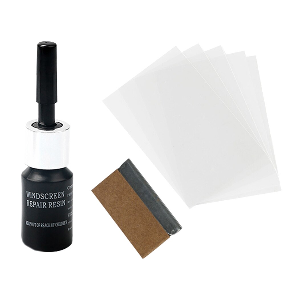 Windshield Repair Kit Car Wind Glass Chip Crack Repairing Resin +Strips +Blade