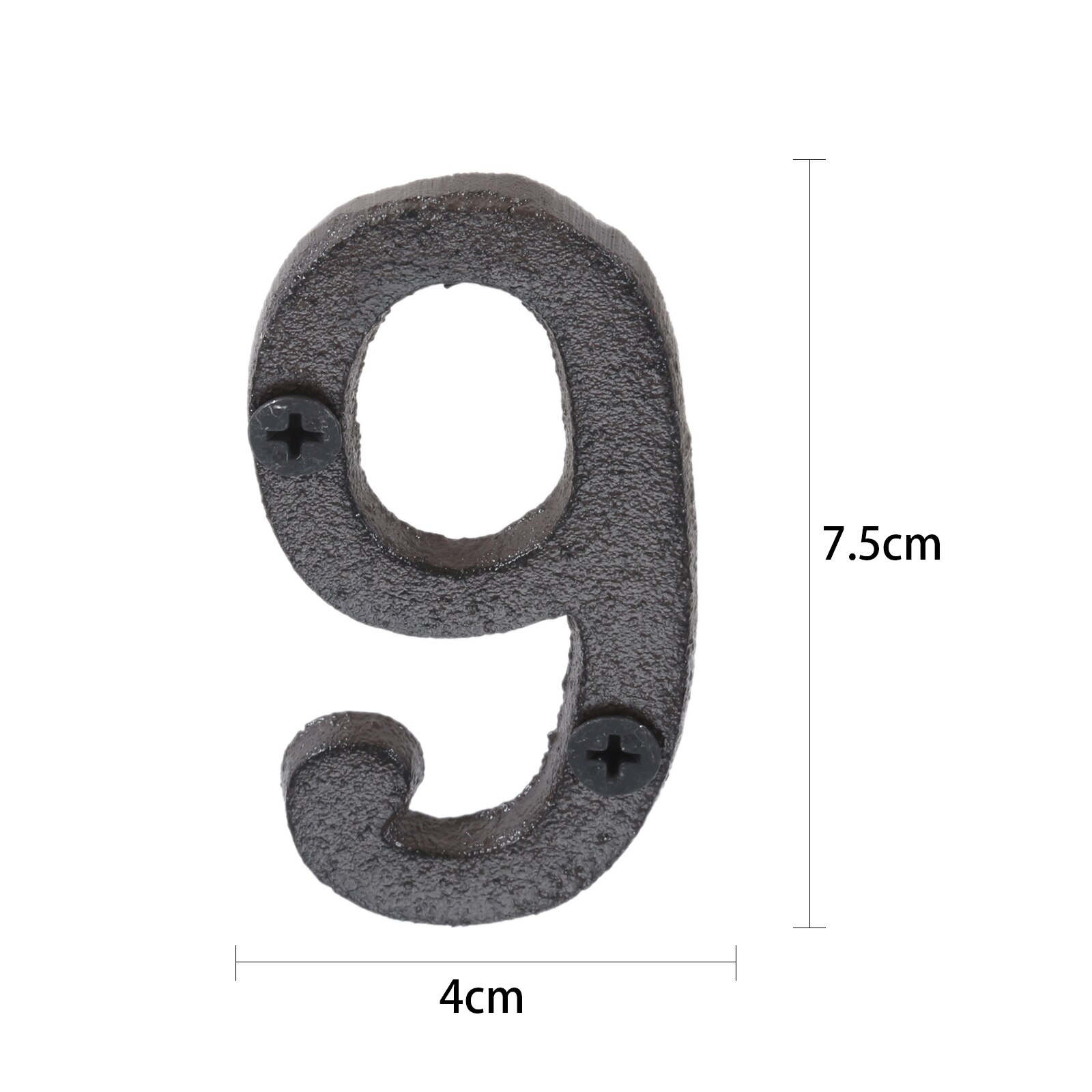 Metall Buchstaben Zahlen Zeichen w/schraube 7,5-8cm Schwere Textur Gusseisen Türschild Wand Ornament DIY Home/Hotel/Bar Outdoor Adresse: Jasmin