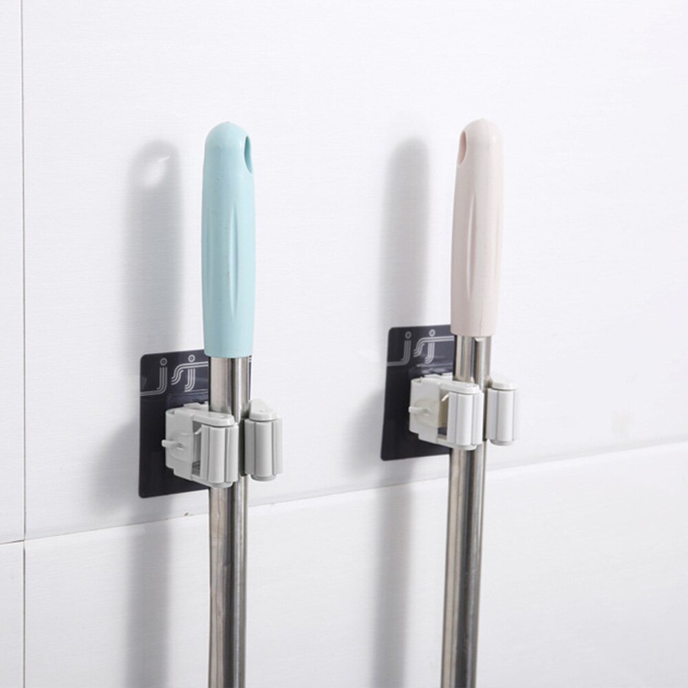 Self-Adhesive Sweep Broom Mop Pole Handle Holder Clip Bathroom Multi-functional Seamless Mop Hook Clip