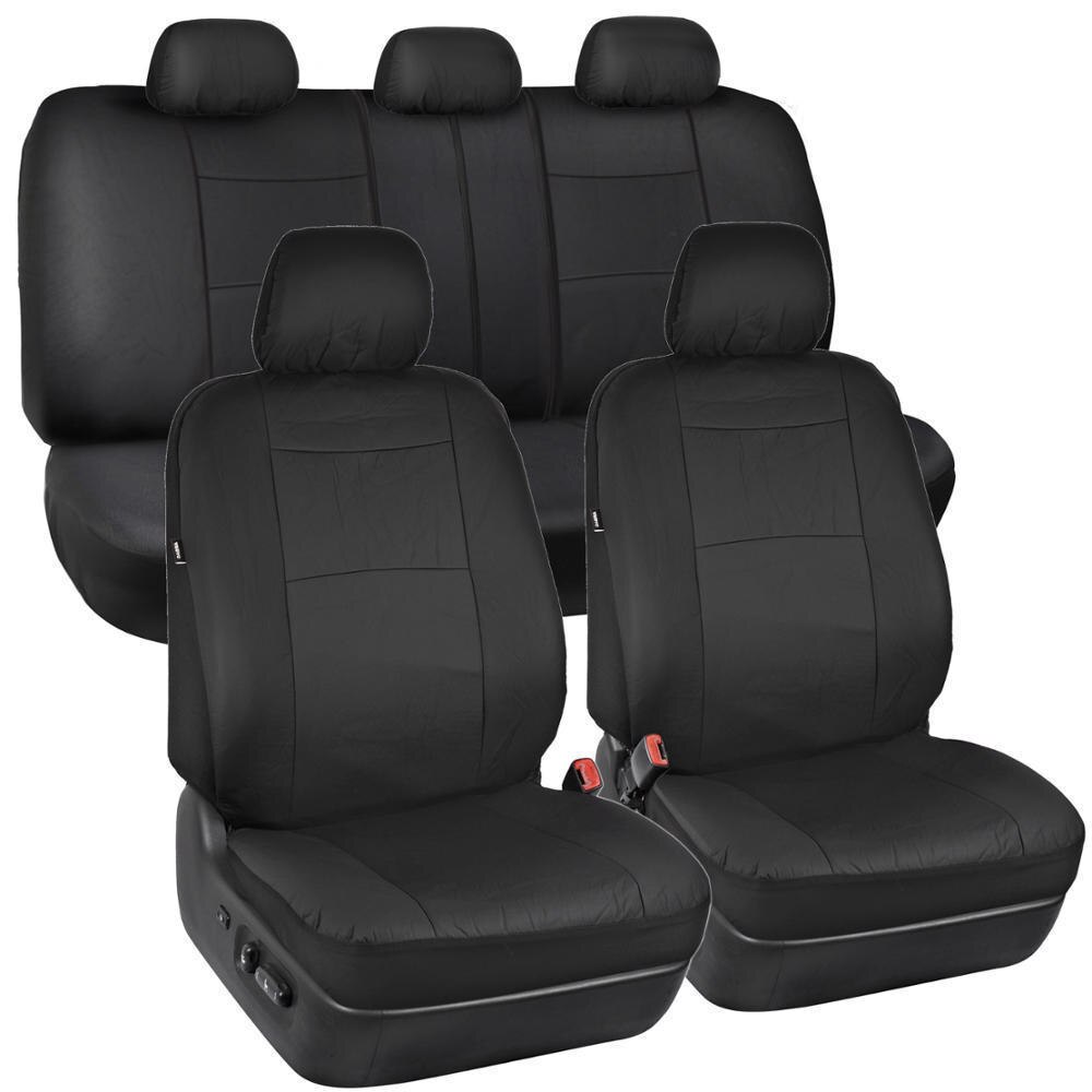 2 Seats/5 Zetels Universele Auto Stoelhoezen Pu Lederen Auto Bescherm Covers Automotive Stoelhoezen Auto Bekleding protector Set: 9pcs full set