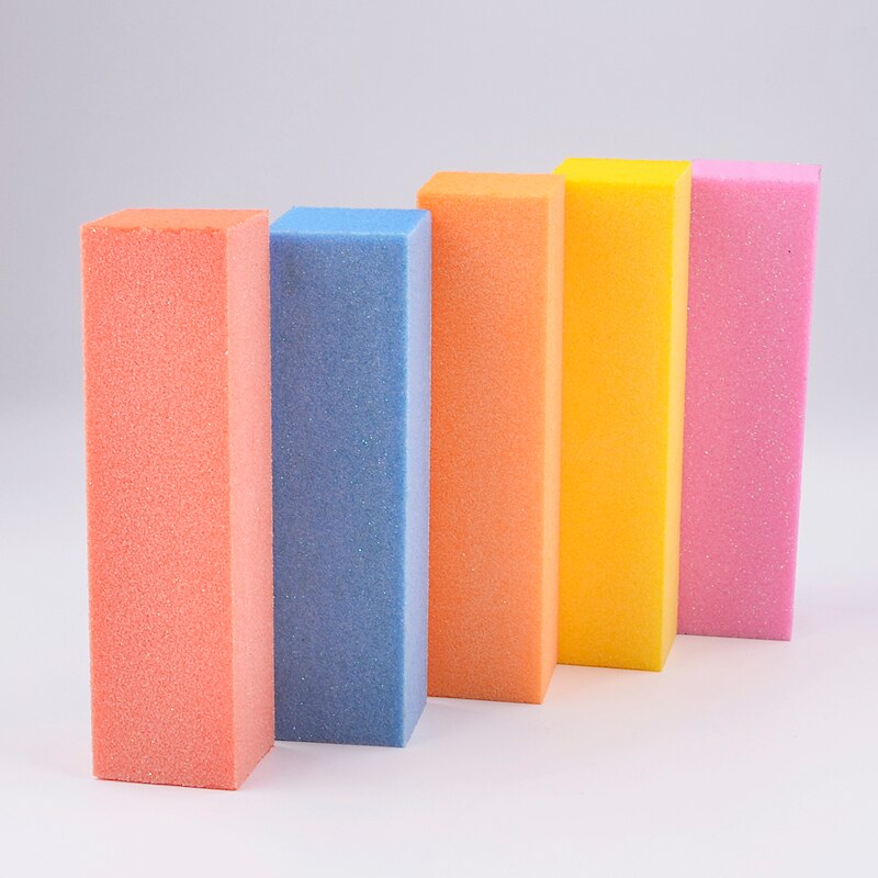 5Stck Bunte Nagel Schwamm Schleif Block Nagel Polieren Kunst Werkzeuge UV Gel Polierer Blöcke Lima Puffer Manikübetreffend Salon Zubehör