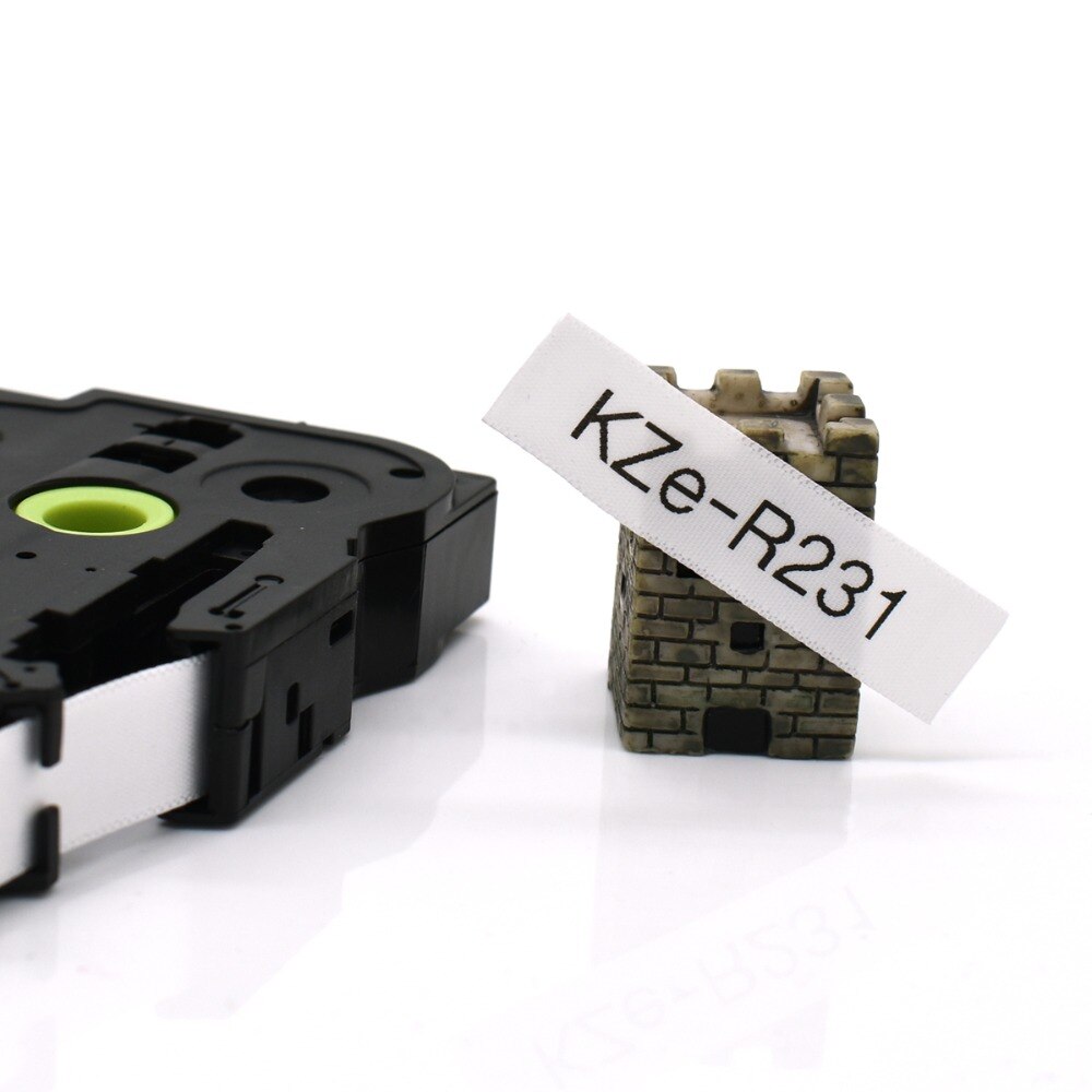 Satin Ribbon 12mm*4m Black on White tze label tape TZe-R231 TZ-R231 for wedding Christmas Party for Brother P Touch printer