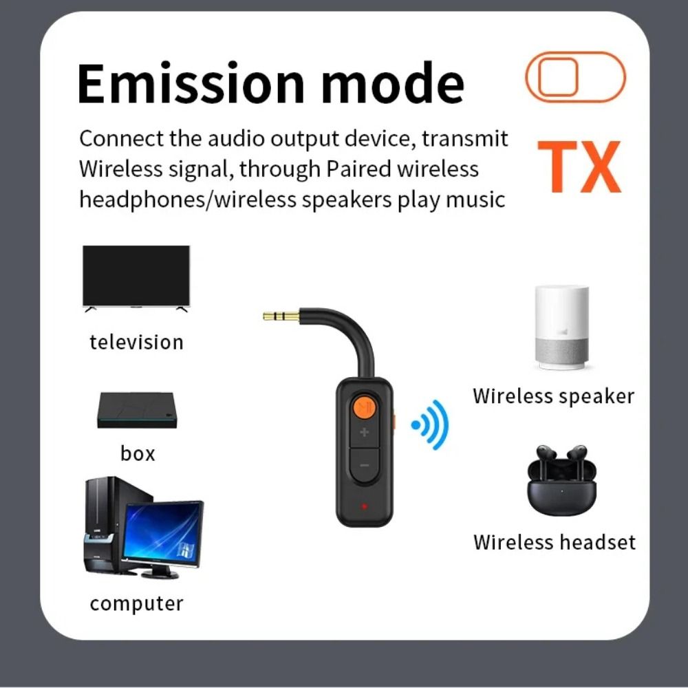2 In 1 5.4 Audio Receiver 3.5mm AUX Mini Bluetooth Wireless Adapter Jack I-WAVE Audio Transmitter Receiver Home-theater System