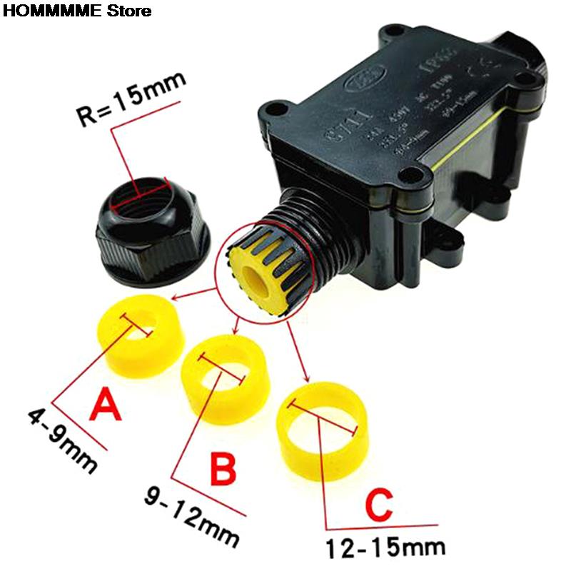 Caja de conexiones eléctricas IP68 IP66, 2 vías, 3 vías, impermeable, para Cable de iluminación exterior