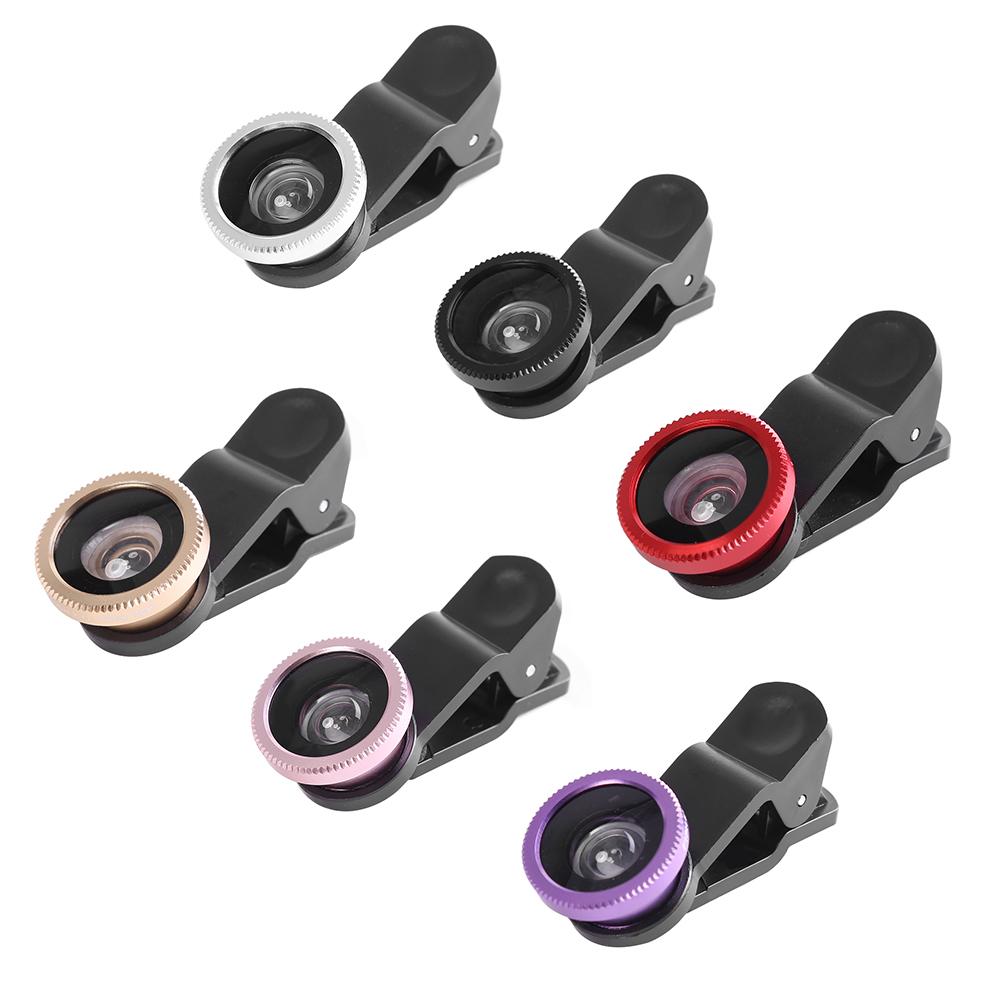 3 in 1 Wide Angle Alloet Fisheye lens 0.67x Wide Angle Zoom lens Phone Camera Lens Kits For IPhone Samsung Smartphones