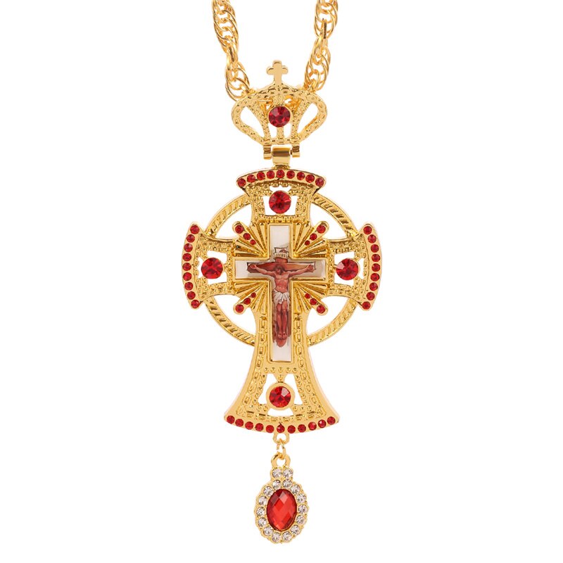 Orthodoxe Cross Katholieke Decor Ornament Borstvinnen Kruis Voor Priesters Kerk Articulos Religiosos Catolicos Крестик Православный: with box