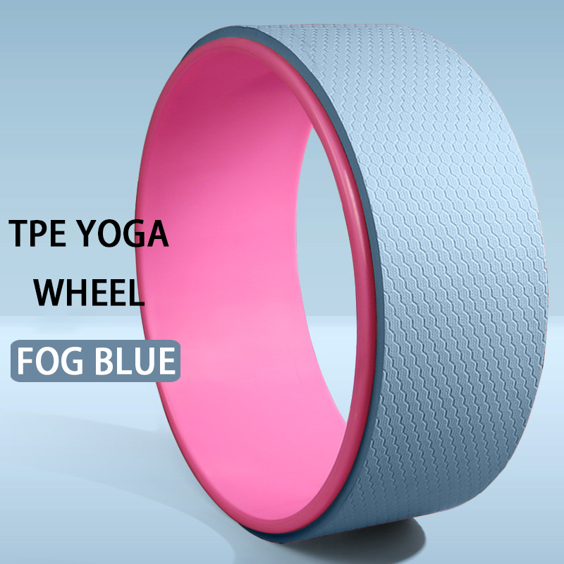 Yoga Wheel Open Back Genuine Pilates Circle Dharma Wheel Backbend Fitness Equipment Yoga Supplies Yoga Wheel Assist: TPE  Fog blue