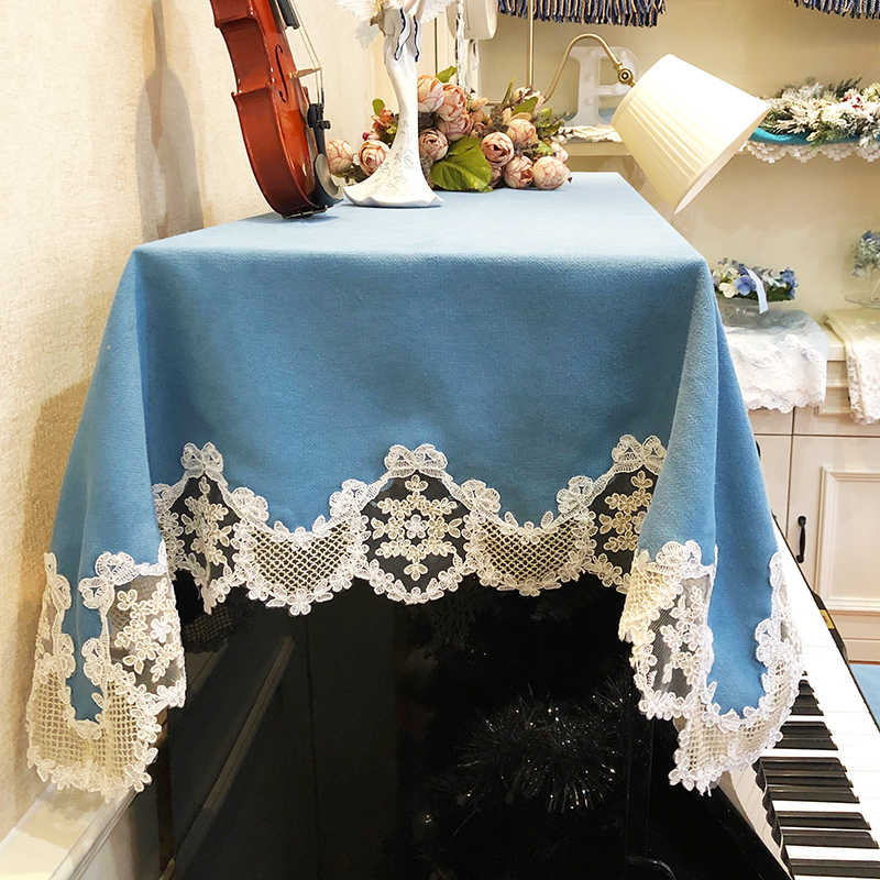 Simpel europæisk stil klaverbetræk blonder stof klaverbetræk klaver støvtæt betræk håndklæde amerikansk pastoral stil