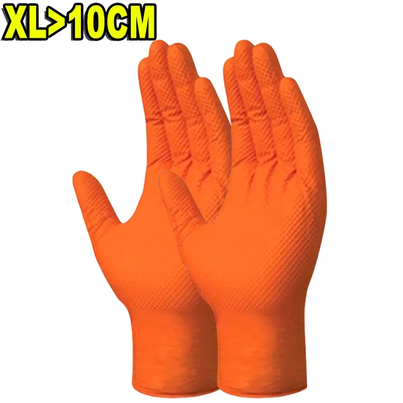 Thick Heavy Duty Nitrile Gloves 8Mil Extra Mechanic Home Garden Disposable Glove with Textured Grip Antislip Safety Work Gloves