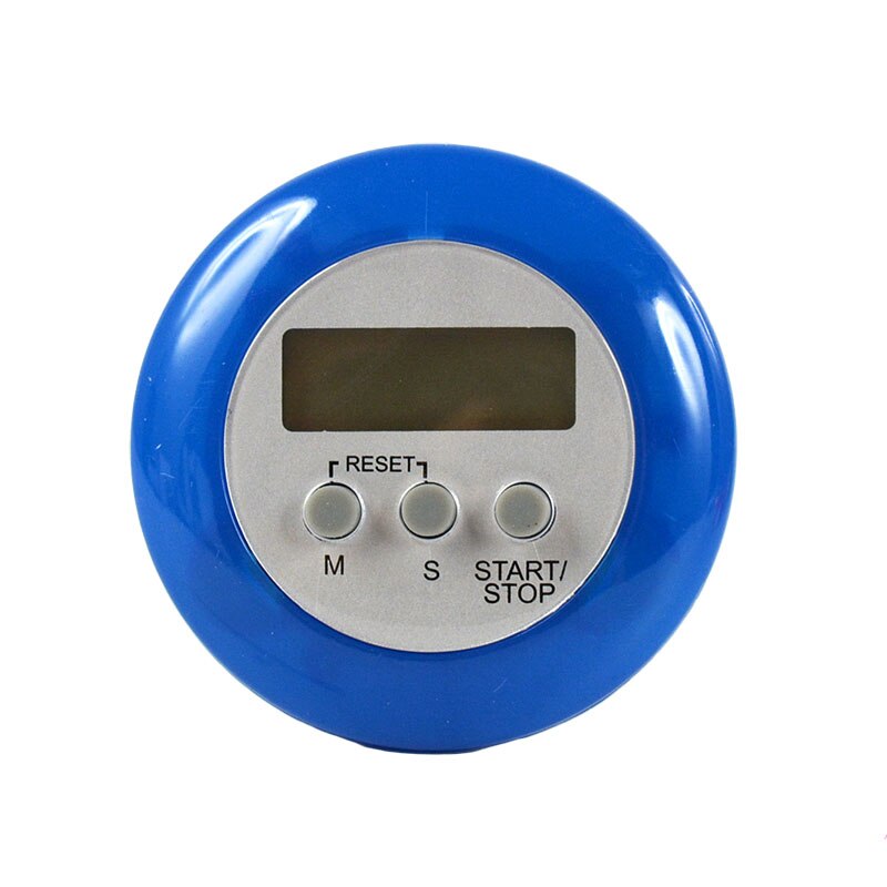 10 pièces Mini Portable LCD rond numérique minuteries cuisine oeuf Sport chronomètre réveil compte à rebours électronique chiffre minuterie: Bleu