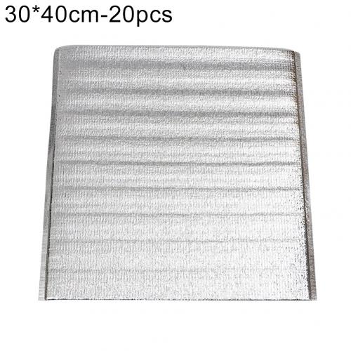 20 Pcs Lunch Bag Thermal Insulation Folding Picnic Portable Ice Packs Aluminum Foil Disposable Drink Carrier Food Pouch: 30x40cm