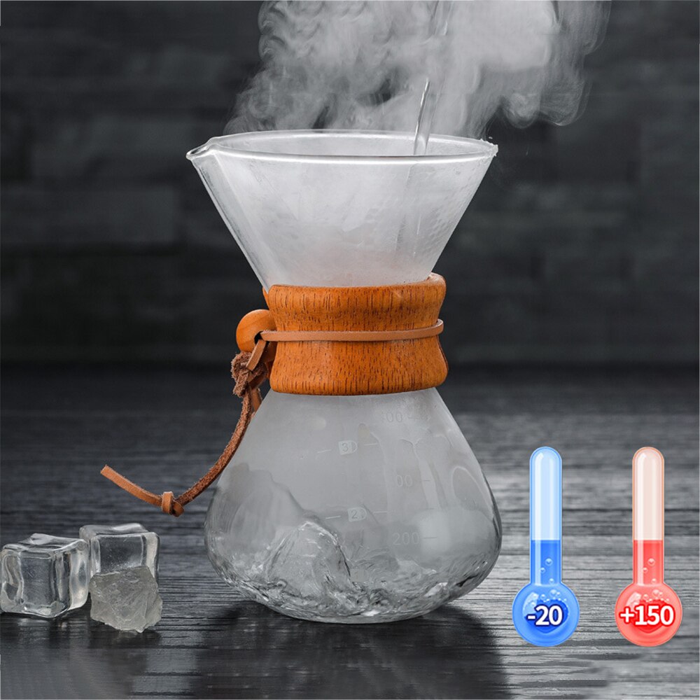 400ml Resistant Glass Coffee Maker Coffee Pot Espresso Coffe Machine With Stainless Steel Filter Pot Kitchen Bar Tools