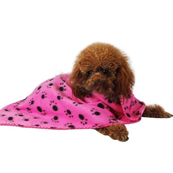 Mascota pezuña de gato y perro de lana con dibujo manta acogedora estera Floral mascota dormir pata imprimir cachorro polar suave manta camas Mat: Rojo