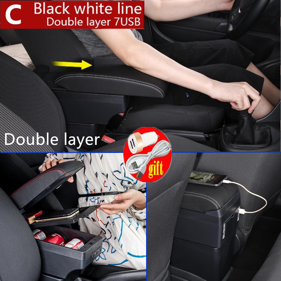 Für Seat Ibiza Armlehne Box Für Ibiza 6j Ibiza 6L Center konsole zentralen Speicher inhalt Lagerung box mit USB LED produkte Arm Rest