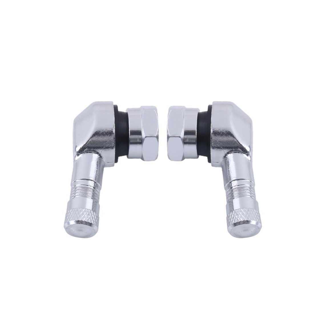 C11.3mm Motorfiets Elektrische Auto Cnc Bewerkt Band Aluminium Lekvrij Twpo Klep Mond Haakse Valve: 2pcs silver