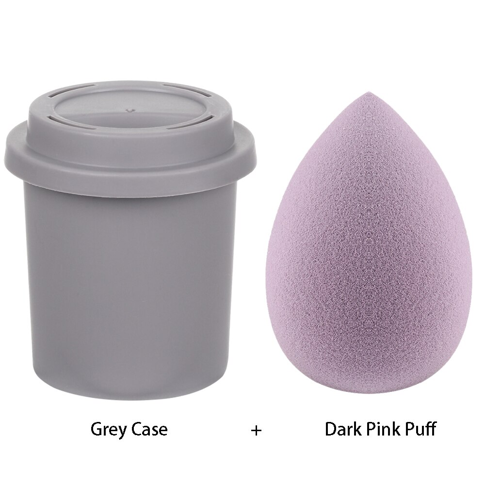 Empty Coffee Cup Shape Beauty Sponge Holder Stand Powder Puff Display Stand Mildew Proof Powder Puff Dry Box Set: Set 2