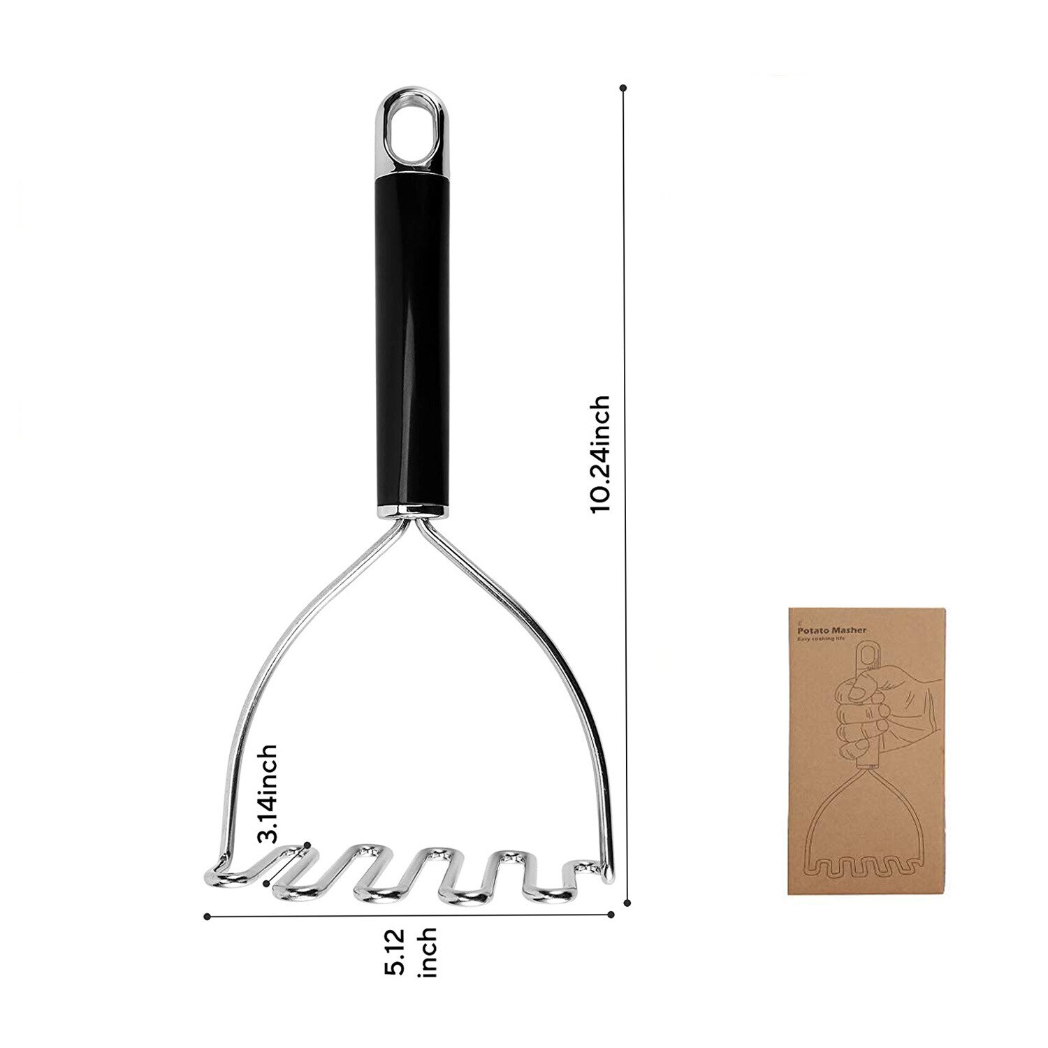 Machacador de patatas en forma de onda de acero inoxidable, herramienta de cocina, cortador de frutas y verduras, triturador, utensilios de cocina para restaurante: Silver