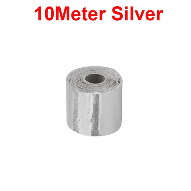 Bande d'isolation thermique réfléchissante, enveloppe d'isolation thermique pour échappement de voiture: 10M -Silver