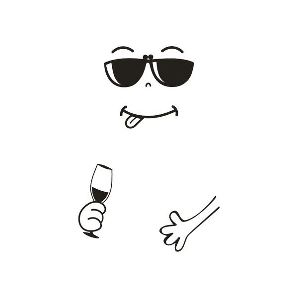 Cartoon Smile Face Wall Sticker Happy Delicious Face Fridge Stickers Yummy for Food Furniture Decoration Art Poster DIY PVC: Style B