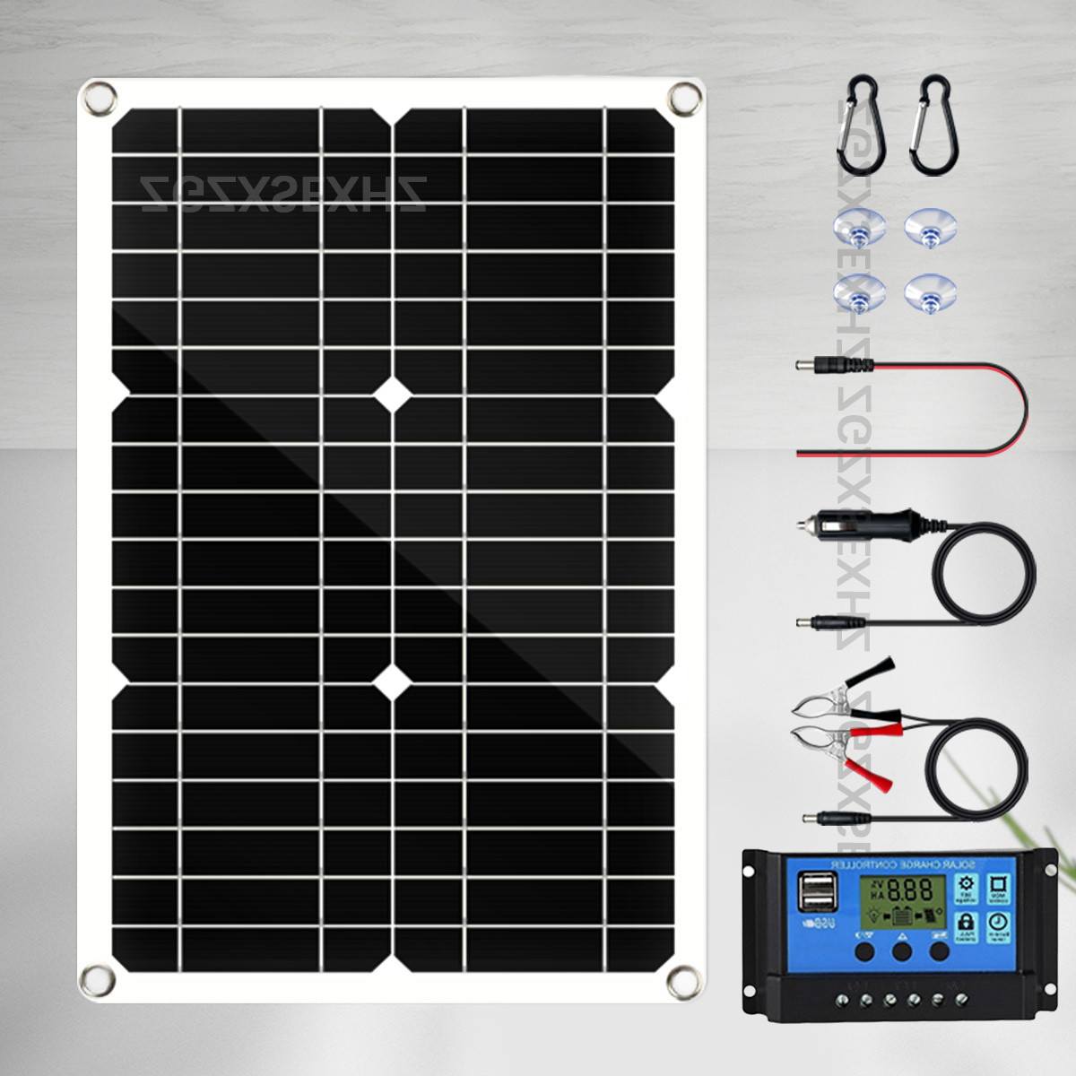 20w przenośne panele słoneczne z ładowarką i akumulatorem słonecznym do telefonów kempingowych, urządzeń usb, 12v/5v zasilacze dc do kempingu: Kamuflaż pustynny