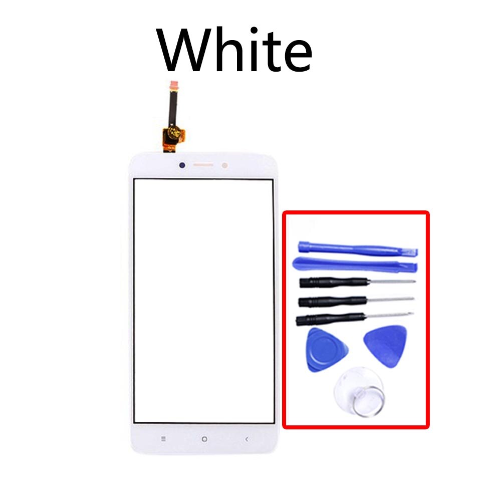 4x para xiaomi redmi 4x redmi4x painel da tela de toque sensor lcd display 5.0 "digitador vidro peças reposição: White-With tool