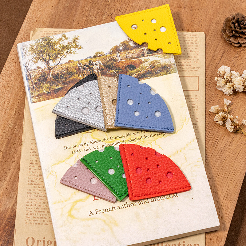 Cheese Shape Bookmark PU Book Marker Paper Corner Protection Anti-roll Marking Page Finder Book Accessories Reading