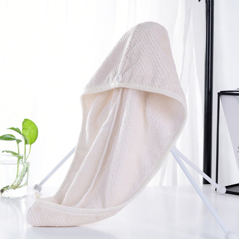 Hårpleje koral fleece hår tørrer håndklæde super absorberende twist hår wrap wrap cap turban hat til krøllet langt og tykt hår