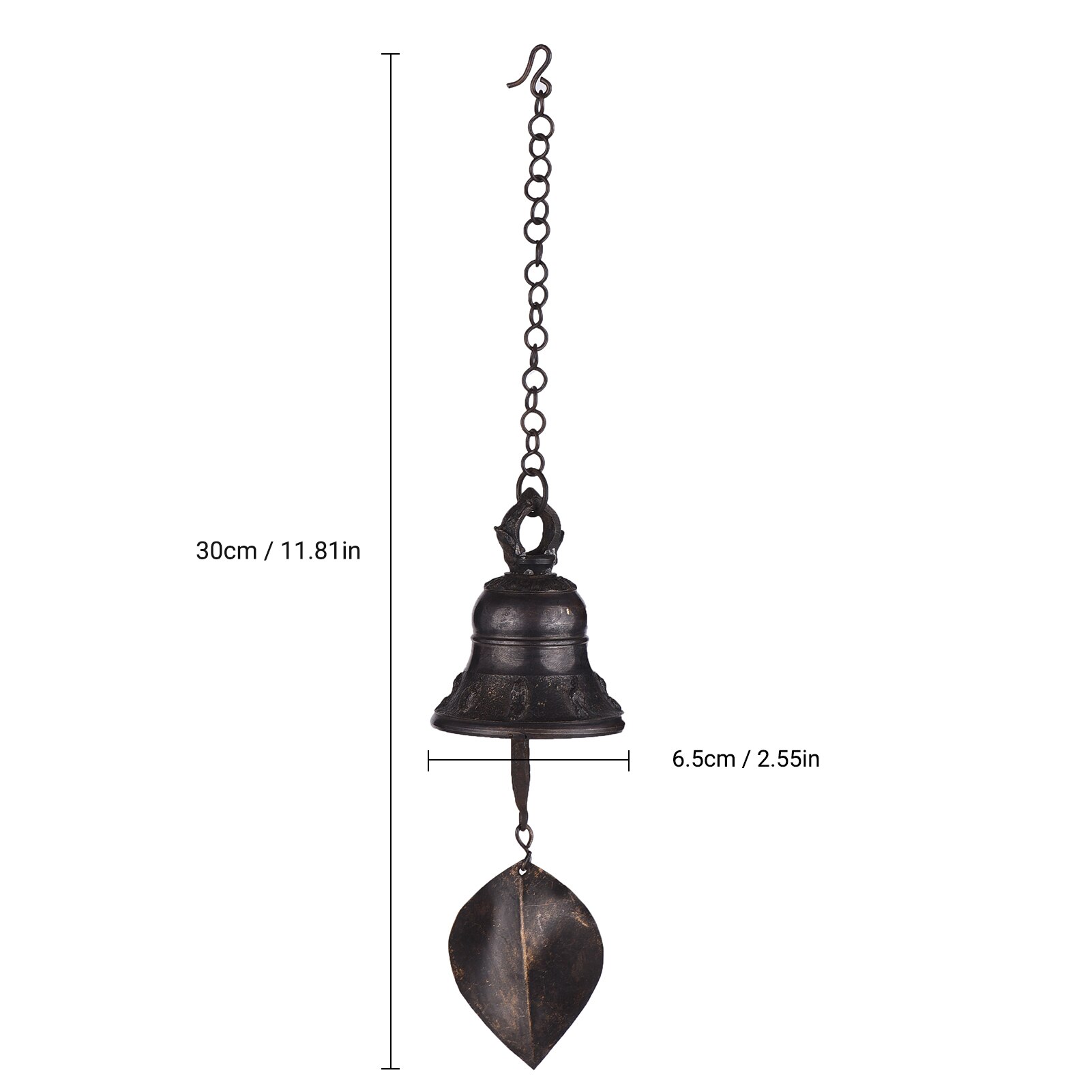 Wind Bell Vintage Stijl Opknoping Chime Metalen Wind Bell Met Opknoping Lus Voor Huis Tuin Yard Decor (6.5Cm/8Cm/10Cm Diameter): 6.5cm