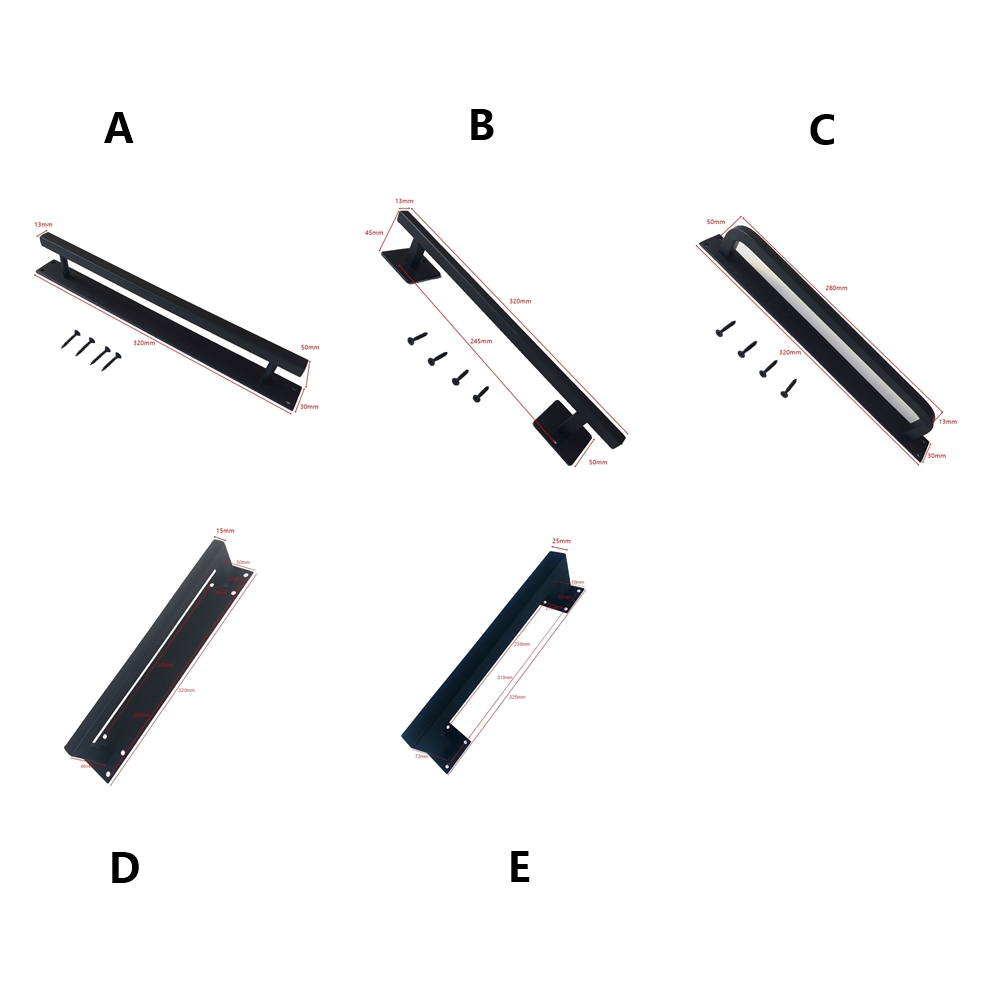 Heavy Duty Handmade Barn Door pull Handle Flush Square Black Steel hardware for interior wooden doors