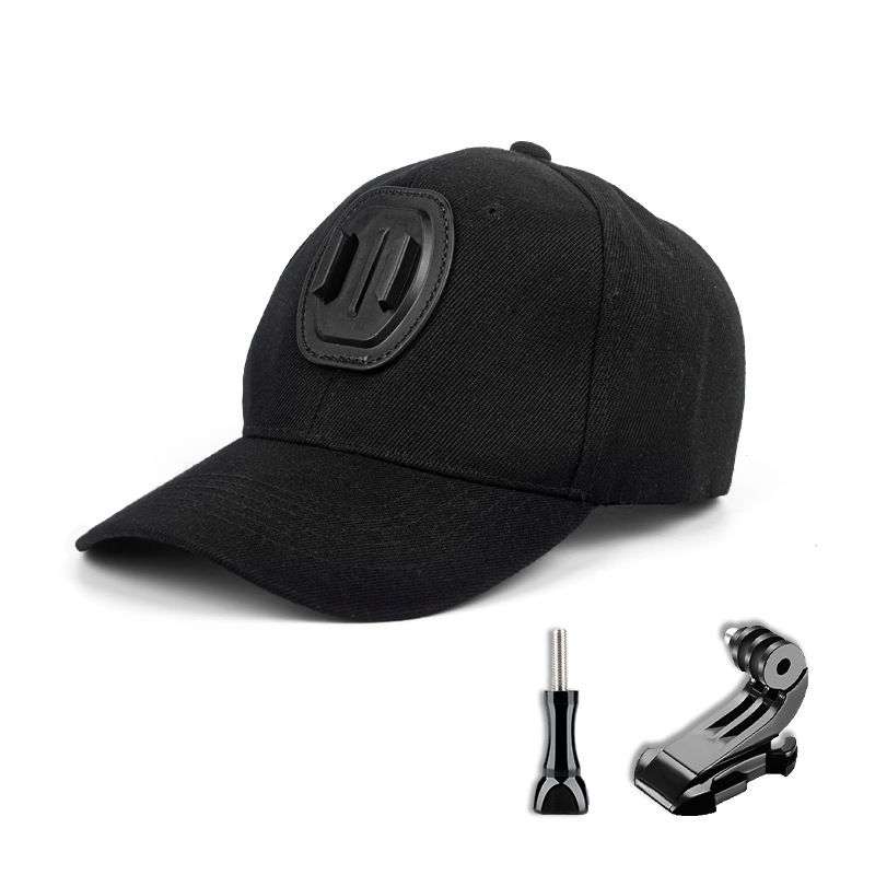 Gorra de lona ajustable para el sol para Gopro Hero 12 11 10 9 8 7 6 5 insta360 x3 cámara de acción Yi 4K DJI OSMO cámara de acción deportiva: Color negro