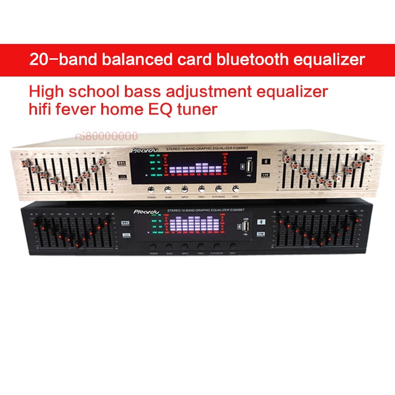 20-band Equalizer Home EQ Tuner Stage/KTV Card Bluetooth Lossless Stereo High School Bass Adjustment Equalizer Hifi Fever