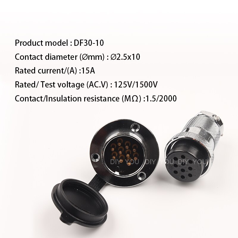 1 Set DF30 GX30 Luchtvaart Connector 2 3 4 5 7 8 10 14 Pin Vrouwelijke Plug &amp; Mannelijke Socket circulaire Flens Elektrische Draad Connector: DF30-10 Round Flange