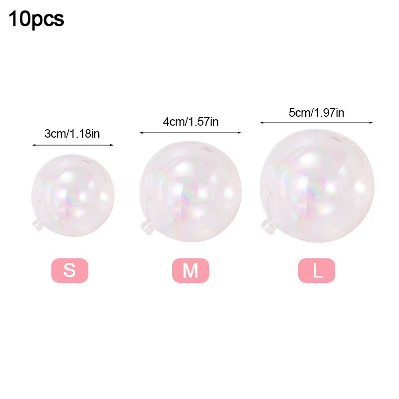 10pcs Transparent Bubble Ball Cake Topper Pearl Insert Cupcake DIY Decoration For Birthday Party Wedding Anniversary Baby Shower: L / Deep Sapphire