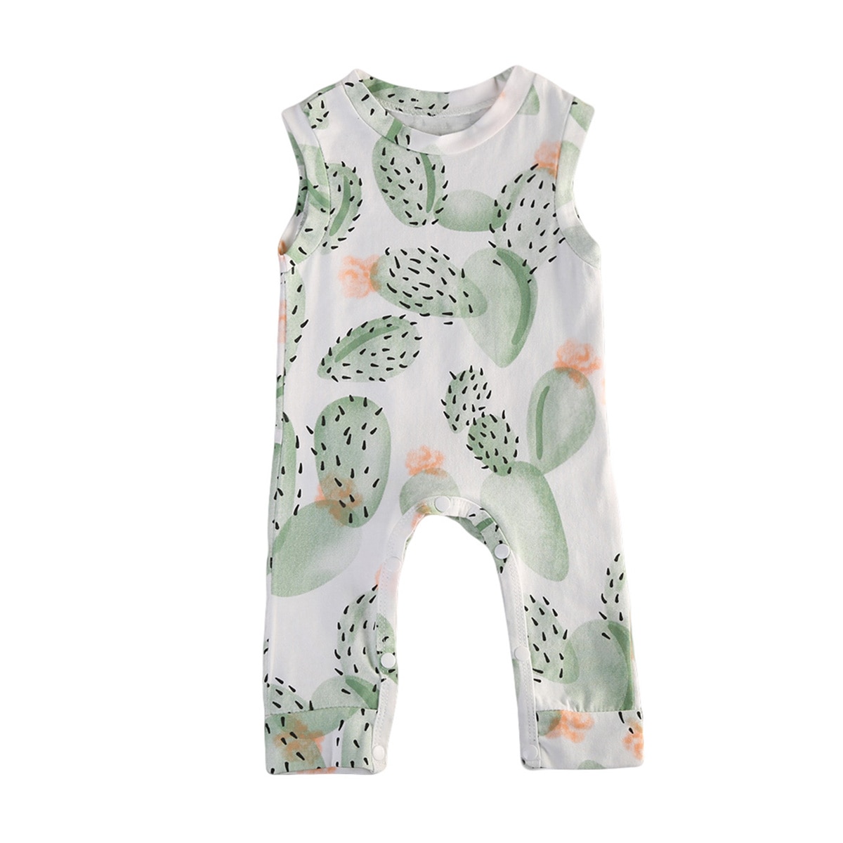Baby Clothing Newborn Baby Kids Boys Girls cactus Romper Sleeveless Jumpsuit Cotton Outfit Set