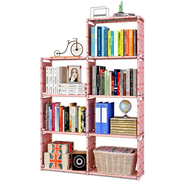 Woonkamer Studie Stalen Pijp Niet-geweven Montage Grote Boekenkast Boekenplank, Multifunctionele Rack