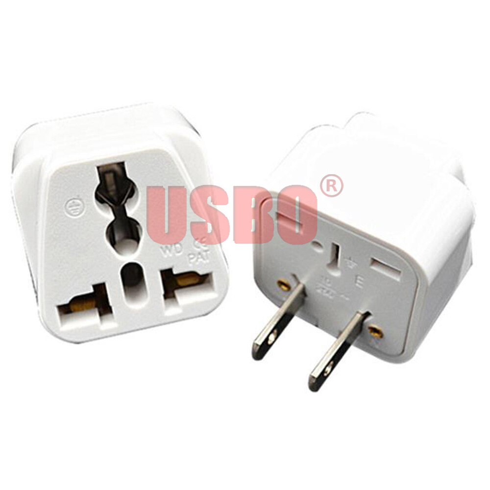 Universal Black White 10A 250V USA Canada Japan Taiwan Mexico Philippines Vietnam 2 pin travel adaptor plug socket converter: White