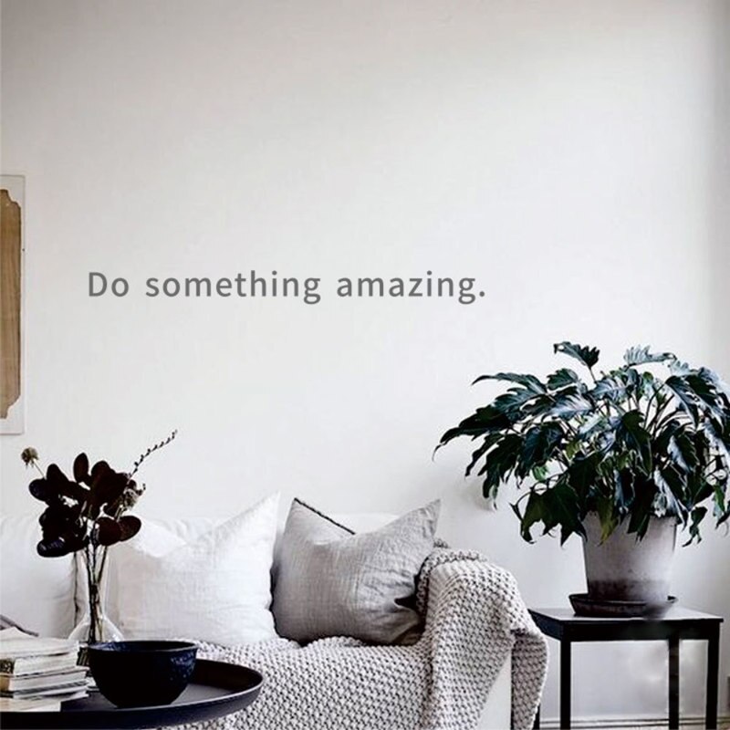 Pegatina de pared con citas de Do Something Amazing, pegatinas de pared con letras negras doradas, para decoración del hogar, para sala de estar y dormitorio