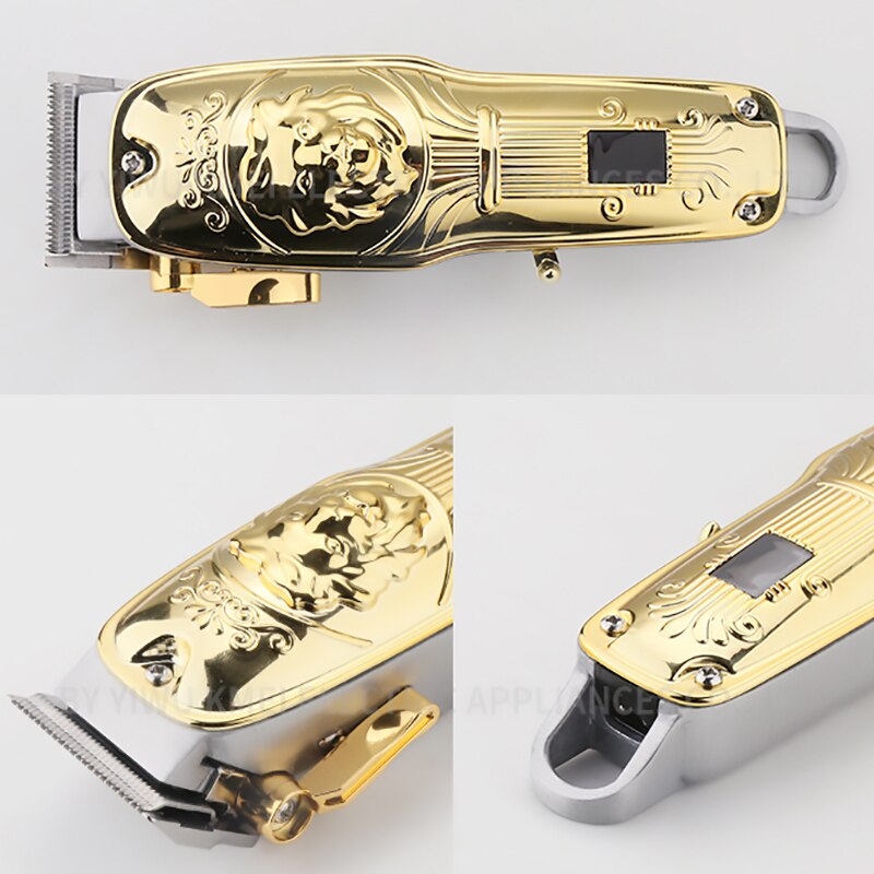 adjustable LCD hair trimmer rechargeable cordless hair clipper finishing blending electric hair cutting taper lever