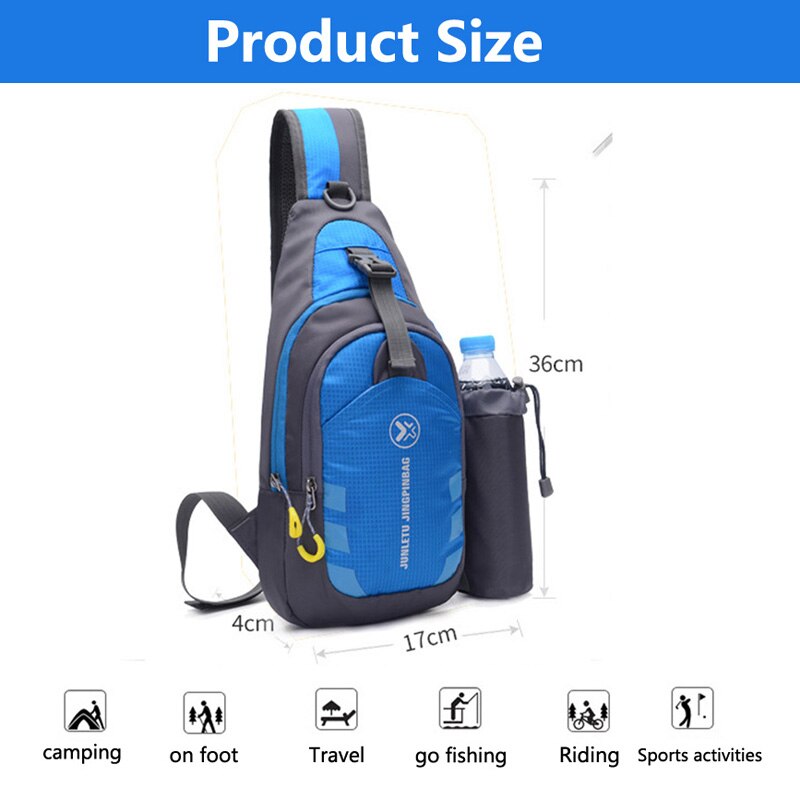 Unisex Heren Vrouwen Outdoor Sport Waterdichte Tas Wandelen Enkele Schouder Rugzak Rijden Fietsen Borst Pack Fitness Crossbody Tas