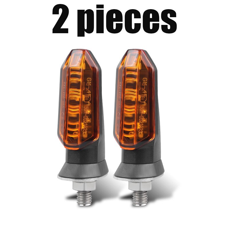 Mini luz LED intermitente para motocicleta, lámpara ámbar de 12V, 2 piezas: 2pcs Yellow shell