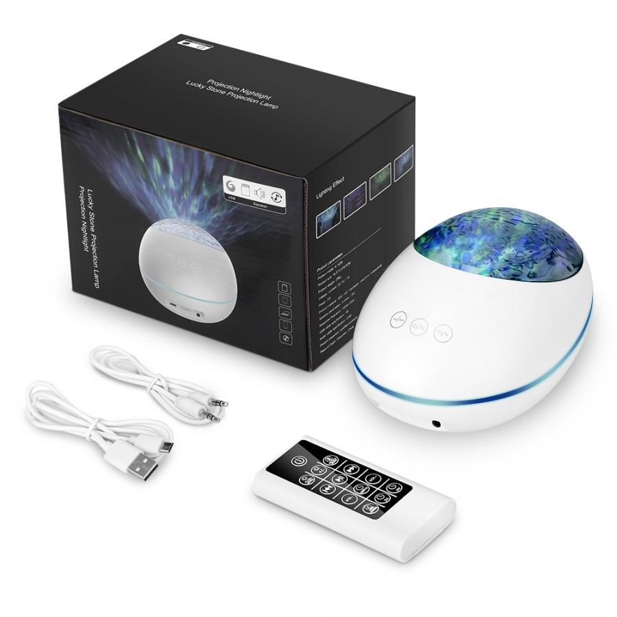 Ocean Wave Projector LED Starry Sky Night Light Marine Colorful Rotate Flashing Star Light with Music Bluetooth Remote Control