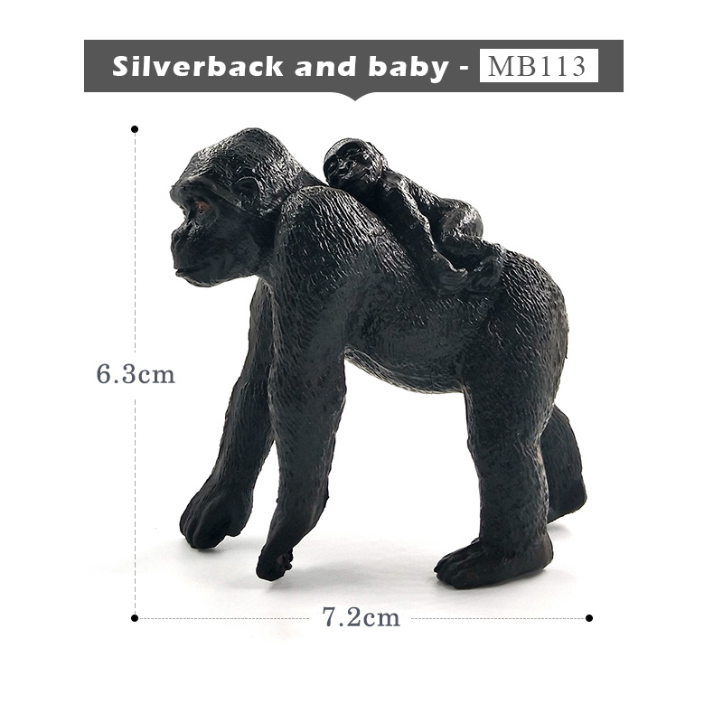 Chimpanzee Panda Crocodile blanc Koala | Modèle d'animal en forme de cygne, décoration de maison, accessoires de décoration féerique de jardin: Silverback and baby