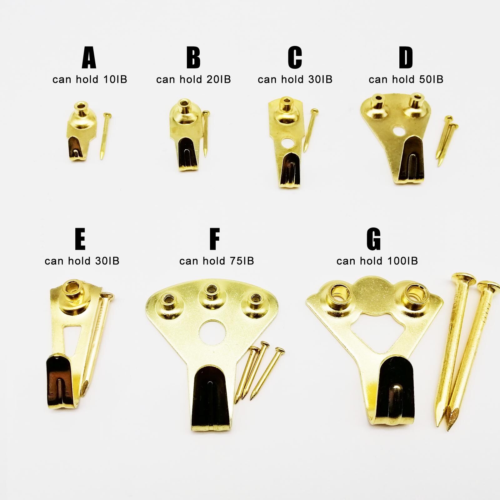 5Pcs 10 20 30 50 100IB Hoge Sterkte Stalen Metalen Foto Foto Olieverf Frame Spiegel Klok Haak Hanger hard Hout Effen Muur