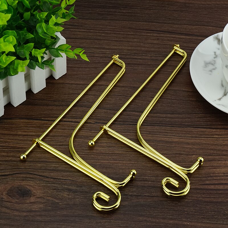 Iron Display Stand Gold Ijzeren Ezel Plaat Display Photo Holder Stand, Displays Foto Frames, Kookboeken, Decoratieve Platen