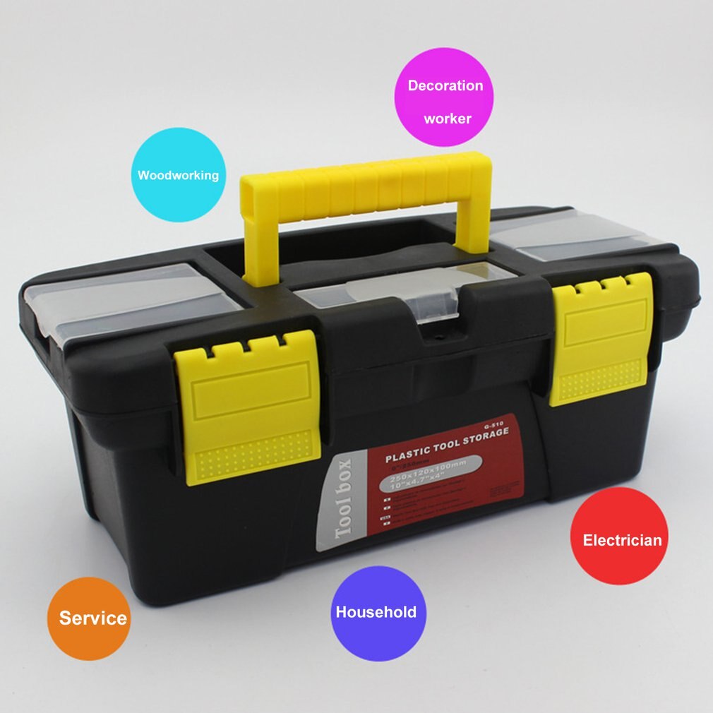 Portable Plastic Hardware Toolbox Household Small Size Multifunction Maintenance Toolbox Car Storage Box Anti-fall Box