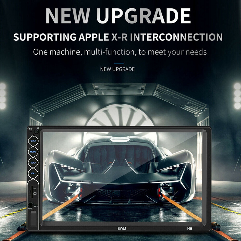 7 Inch Double Din Car FM Stereo Radio MP5 Player 2 Din Press Screen Bluetooth USB/TF with Backup Rear-View Camera Support Mirror