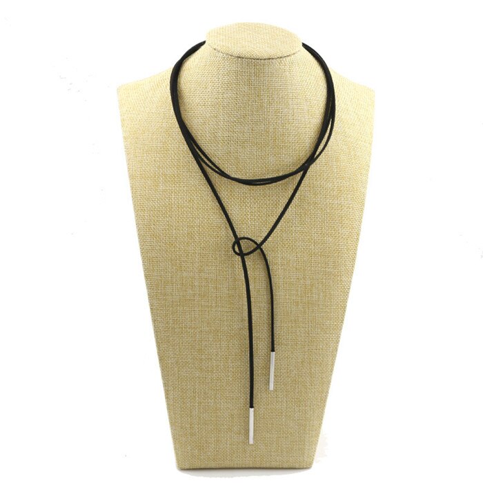 Gargantilla de cuero de imitación para mujer, collar largo de terciopelo con estilo, joyería artesanal, para novia, nueva