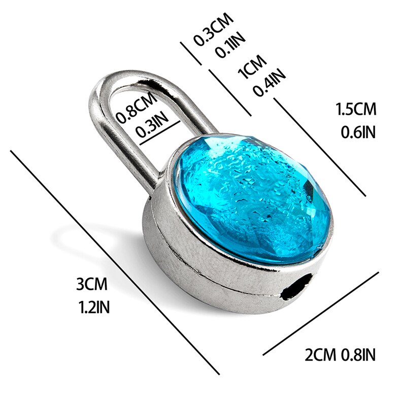 10pcs Blue Diamond Lock Shaped Mini Metal Padlock With Stainless Steel Keys For Suitcase Locks And School Gym
