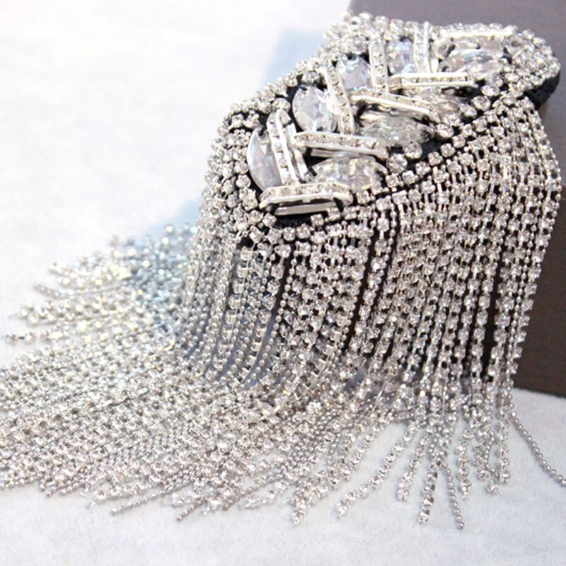 Handgemaakte Schouder Ornamenten Kwastje Steentjes Epauletten Kleding Accessoires Broche Epauletten Schouder Broche